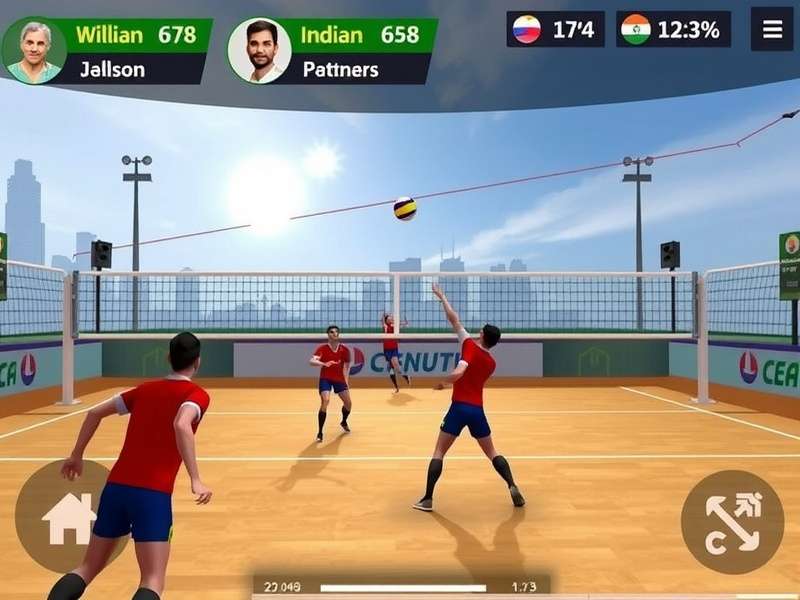 Mumbai Volley Titan gameplay screenshot showing volleyball action